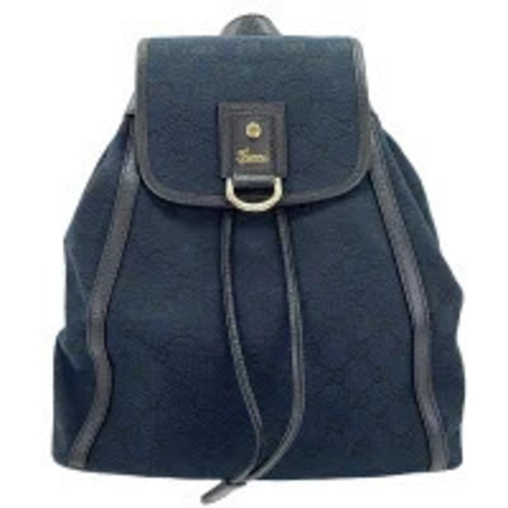 Gucci GG Canvas Backpack Daypack Navy Blue